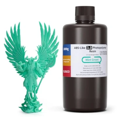 Afbeelding van ELEGOO ABS Like 3.0 3D printerhars, mintgroen, 1000 g, uv hardende printerhars met hoge treksterkte en buigvastheid voor MSLA/LCD/DLP printer, 405 nm