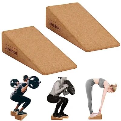 Afbeelding van Squat Wedge Block Antislip Slant Board Kuitstretcher, 2 stuks enkelknie been stretcher, Heavy Duty Helling voor Hiel Verhoogde Squat, ATG Split deadlift, Lunge, Yoga, Pilates,
