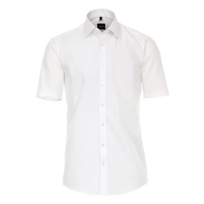 Afbeelding van VENTI modern fit overhemd korte mouw wit Strijkvrij Boordmaat: 38