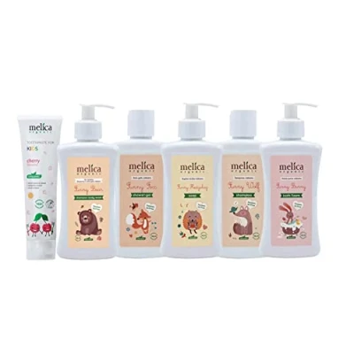 Afbeelding van 6 x MELICA ORGANIC BIO BIOLOGISCH BABY en KINDEREN BADSET tot 98,8% NATUURLIJKE VERZORGINGSPRODUCTEN Zonder Parabenen, SLS, SLES 1600g
