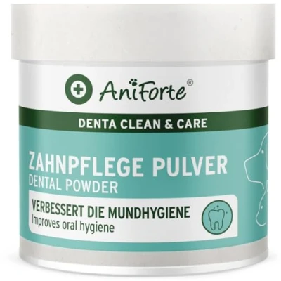 Afbeelding van AniForte Denta Clean &amp; Care tandverzorgingspoeder voor honden en katten, 80 g, effectieve natuurlijke tandreiniging, tegen slechte adem, tandsteenverwijderaar mondhygiëne