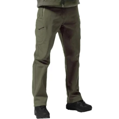 Afbeelding van FREE SOLDIER Heren Softshell fleece gevoerde wandelbroek Waterdicht Winddicht Warme winterbroek(Legergroen 54EU_38UK)