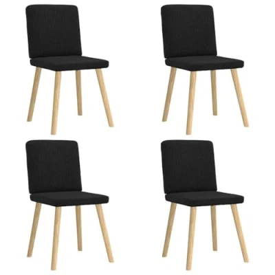 Afbeelding van vidaXL Eetkamerstoelen 4 st stof zwart