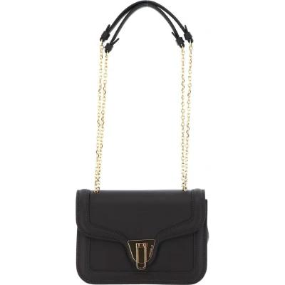 Afbeelding van COCCINELLE Leren Schoudertas Avondtas Marvin Twist Handbag Bark Bruine