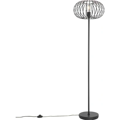 Afbeelding van QAZQA Design vloerlamp zwart Johanna