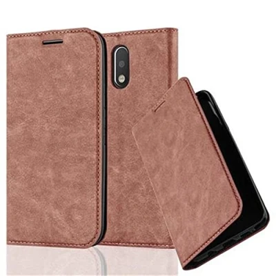 Afbeelding van Cadorabo Hoesje geschikt voor Motorola MOTO G4 / PLUS in CAPPUCCINO BRUIN Beschermhoes Case magnetische sluiting