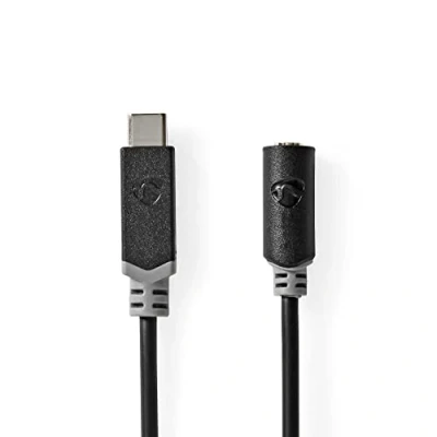 Afbeelding van Nedis USB C naar 3,5mm Jack audio adapter actief / zwart 1 meter