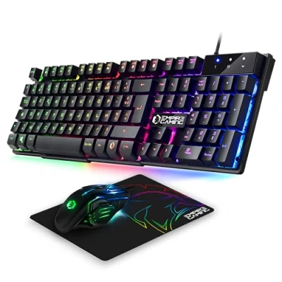 Afbeelding van EMPIRE Gaming Pack 3 en 1 MK800 Clavier AZERTY (Layout Français) RGB 105 Touches 19 Anti Ghosting Souris Gamer 2400 DPI Tapis de PC PS4 PS5 Xbox One/Series Mac