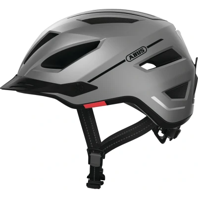 Afbeelding van ABUS Pedelec 2.0 Stadshelm Hoogwaardige E Bike helm met Achterlicht Voor Stadsverkeer Dames en Heren Zilver, Maat S
