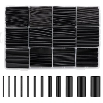 Afbeelding van Krimpkousenset, 1000 stuks, zwart, waterdicht, hittekrimpbuis, assortiment, 1 13 mm, voor kabelisolatie en oplaadkabel