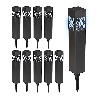 Afbeelding van Relaxdays solar tuinlamp set buitenverlichting op zonne energie solarlamp led staand Pak van 10