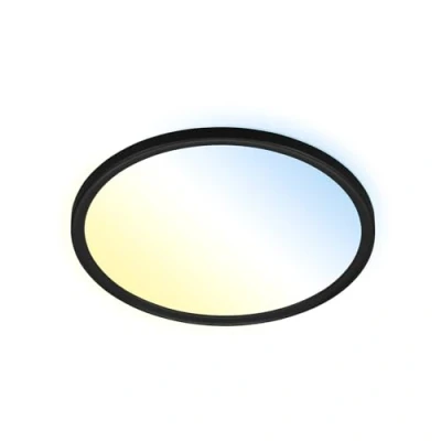 Afbeelding van Briloner SLIM LED paneel plafondlamp dimbaar met achtergrondverlichting incl. afstandsbediening 18 Watt 2400 lumen wit zwart