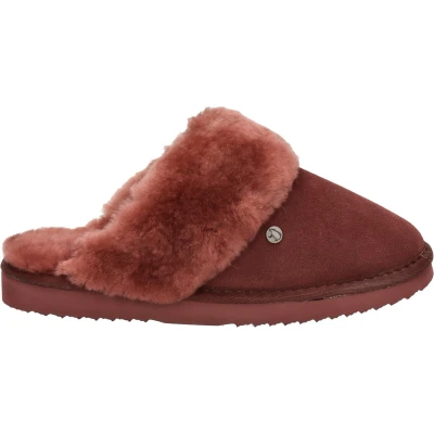 Afbeelding van Warmbat Australia Flurry Pantoffels, Dames, Maat: 36, Rooibos Veloursleer