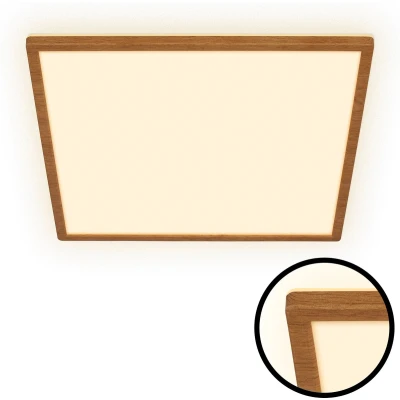 Afbeelding van Briloner Tava Wood LED plafondlamp 7453314 Indirect licht Vlak Houten toepassing Warm wit 42 x 3 cm aspect