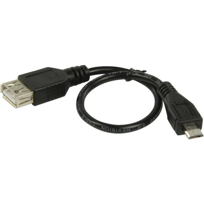 Afbeelding van Valueline Vlcp60570B02 Usb 2.0 Micro B Mannelijk A Vrouwelijk Adapter Kabel 0,20 M Zwart