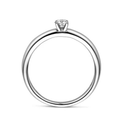 Afbeelding van Trendjuwelier huiscollectie Ring Diamant 0.15ct H SI Witgoud Palladium