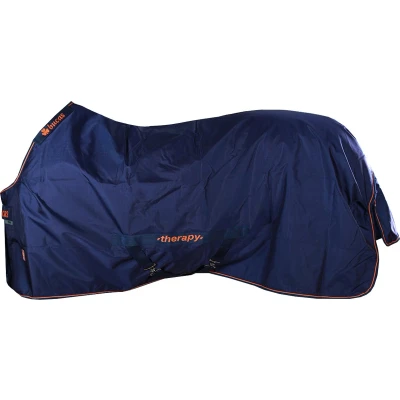 Afbeelding van Bucas Deken Therapy Turnout Light Donkerblauw oranje 120/160