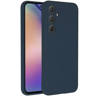 Afbeelding van Samsung Galaxy A55 Hoesje Siliconen en TPU (zacht) Accezz Softcase/Backcover Donkerblauw Telefoonhoesje