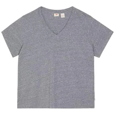 Afbeelding van Levi&#039;s Plus BOXY V NECK TEE Tshirt basic, Dames, Maat: 58/60, Triblend header gray