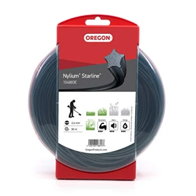 Afbeelding van Oregon Nylium Stervormig Maaidraad voor Grastrimmers en Bosmaaiers, Vijf Snijkanten Schone Afwerking, Hoogwaardig Heavy Duty Nylon, Past Op Benzine Grastrimmers, 2,4mm 90m (‎104883E)