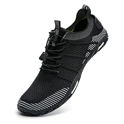 Afbeelding van IceUnicorn Strandschoenen, badschoenen, dames, heren, zwemschoenen, aquaschoenen, zomer, sneldrogend, surfschoenen, Minimalistisch zwart, 38 EU