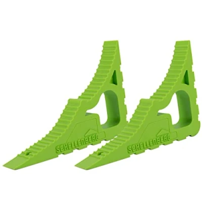 Afbeelding van Schellenberg 66363 Raamstopper en deurstopper, dubbelpak, deurwig, raambeveiliging tegen dichtslaan, lichtgroen, set van 2