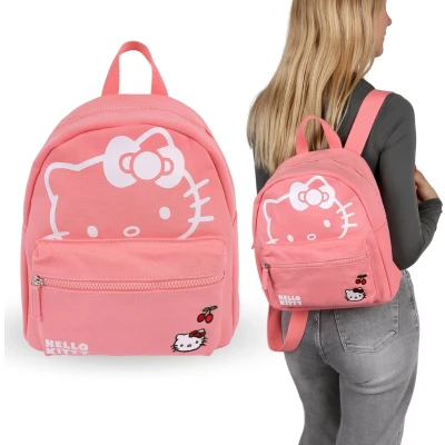 Afbeelding van Hello Kitty Roze stoffen dames rugzak 29x26x14cm