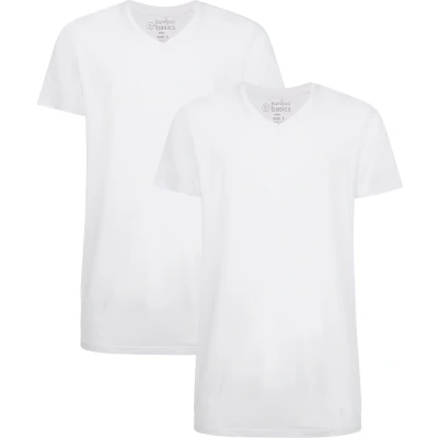 Afbeelding van Bamboo Basics long fit ondershirt Velo met bamboe (set van 2) wit