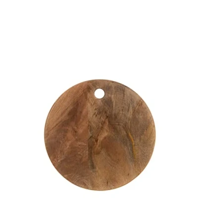Afbeelding van J Line Rond Mango snijplank hout naturel woonaccessoires