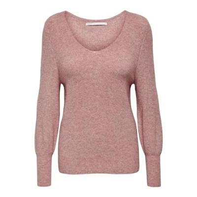 Afbeelding van ONLY Onlatia L/S V NECK CUFF NOOS Trui, Dames, Maat: Large, Dusty rose