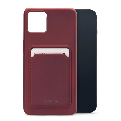 Afbeelding van Mobilize Rubber Gelly Card Case Apple iPhone 13 Matt Bordeaux