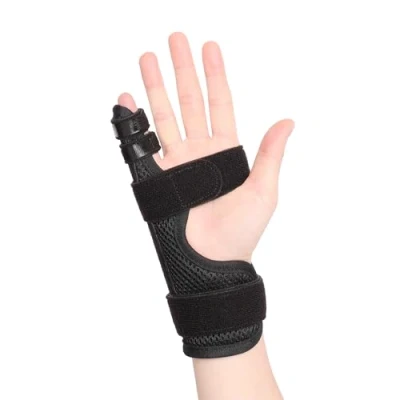 Afbeelding van joingood Vingerspalk voor kleine vingers, polsspalk, boxerfractuurrail, verstelbare rails roze gebroken peesschedeontsteking, geschikt linker en rechterhand (L)