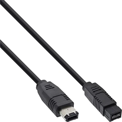 Afbeelding van InLine 36902 FireWire kabel, IEEE1394 6 polige stekker naar 9 stekker, zwart, 1,8 m
