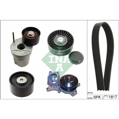 Afbeelding van Waterpomp + Multi V riemset INA 529 0368 30