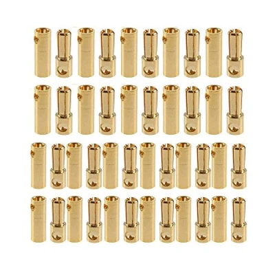 Afbeelding van Fly RC 20 paar vergulde 5,5 mm banaanstekker Bullet mannelijke vrouwelijke connectoradapter voor ESC Motor Lipo