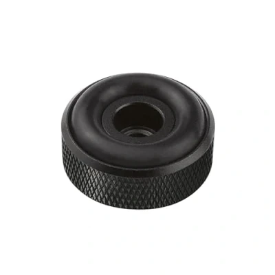 Afbeelding van Dynavox Mini meubelpoten met gekartelde aluminium voor HiFi apparaten zoals luidsprekers, versterkers en platenspelers, zwart geanodiseerd, set van 4