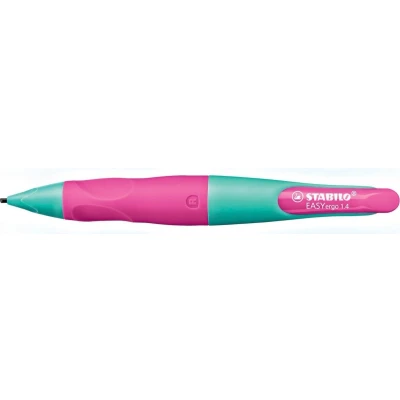 Afbeelding van Vulpotlood STABILO Easyergo 1.4mm HB rechtshandig turquoise/neon roze blister à 1 stuk