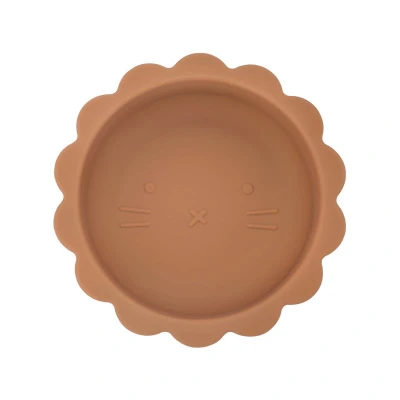 Afbeelding van Dutsi Welpje Serie Siliconen Babykommetje met Leeuwen Ontwerp 350ml Pastelblauw