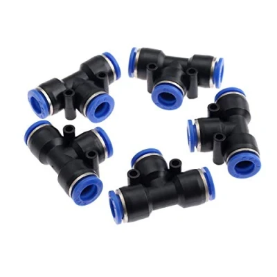 Afbeelding van IQS pneumatisch T stuk 8mm persluchtconnector 3 weg connector 5 stuks