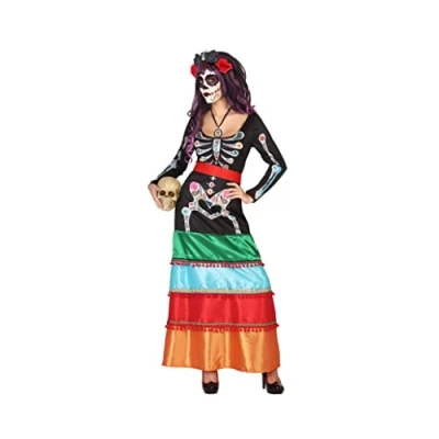 Afbeelding van Kostuums voor Volwassenen Th3 Party Multicolour Skelet (2 Onderdelen) Maat XS/S