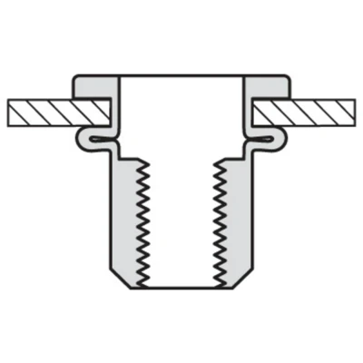 Afbeelding van Masterfix Blindklinkmoer M6x16mm RVS (A2) cilinderkop (Per 250 stuks)