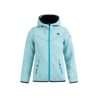 Afbeelding van Gebreid fleecejack DREIMASTER 146 / Turkoois Melange 100% Polyester