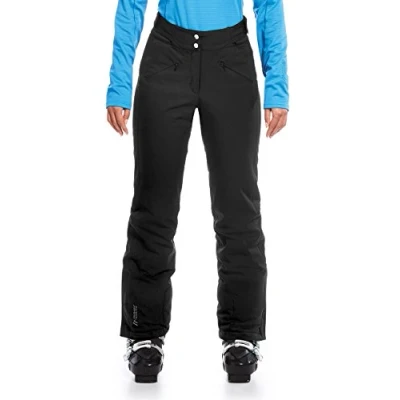 Afbeelding van Maier Sports Allissia Slim, nauwsluitende skibroek voor dames, waterdichte sneeuwbroek, stretchmateriaal en verstelbare tailleband, PFC vrij, mTHERM wattering &amp; mTEX weerbescherming, zwart, maat 48
