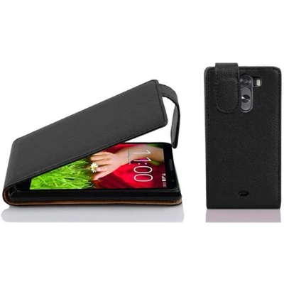 Afbeelding van Cadorabo Hoesje geschikt voor LG G2 MINI in ZWARTE OXIDE Beschermhoes flip design Case Cover van getextureerd imitatieleer