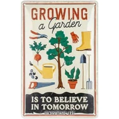 Afbeelding van Nostalgic Art Metalen Retro Bord, Outdoor &amp; Activities Growing a Garden Geschenkidee voor tuinvrienden, van metaal, Vintage ontwerp, 20 x 30 cm