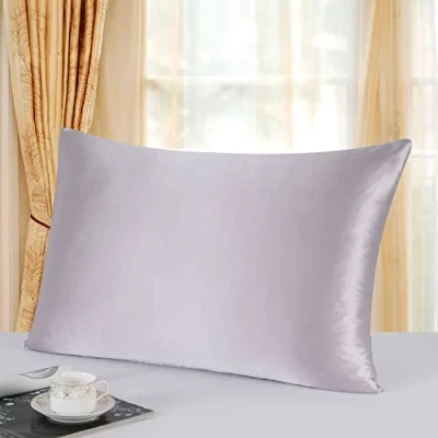 Afbeelding van townssilk Kussensloop 100% pure moerbeizijde, 19 momme, dubbelzijdig, verborgen ritssluiting, 50 x 75 cm, zacht paars