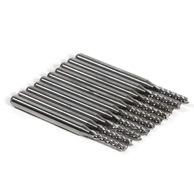 Afbeelding van 10 Stks 2mm Zilver Gecementeerd, 8 Pcb Hardmetalen Frees Carbide Boor SMT/CNC/PCB Power Freesmachine Accessoires