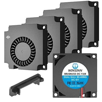 Afbeelding van WINSINN Ventilator 5V 40mm Turbine Turbo 40x10mm 4010 DC Borstelloze Dual Kogellager Koeling met Luchtgeleidingsonderdelen Voor Ender 3 3D Printer 2Pin 0.09A 0.45W 6000+ 5% RPM (Pack van 5 stuks)