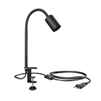Afbeelding van ledscom.de Klemverlichting, zwanenhals LELE, schakelaar, mat zwart, 1x E27 max. 60W, verstelbare lichtfocus, licht aanpassen, lichtpositie, feel good verlichting