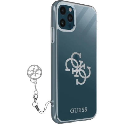 Afbeelding van Guess 4G Charms Silver Logo Back Cover Geschikt voor Apple iPhone 12 Pro Max (6.7&quot;) Transparant